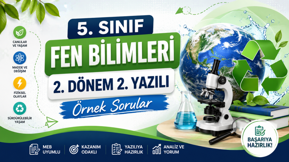 5. Sınıf Fen Bilimleri 2. Dönem 2. Yazılı Soruları (PDF) | Kitap Kurdu