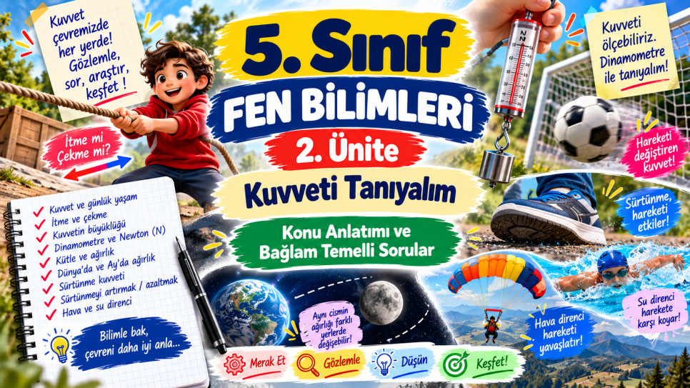 5. Sınıf Fen Bilimleri 2. Ünite Bağlam Temelli Sorular ve LEC Örnekleri | Dersroom