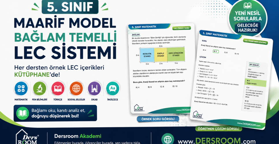5. Sınıf LEC Örnekleri Maarif Modeli Uyumlu • Bağlam Temelli • Yeni Nesil Öğrenme Sistemi | Kitap Kurdu