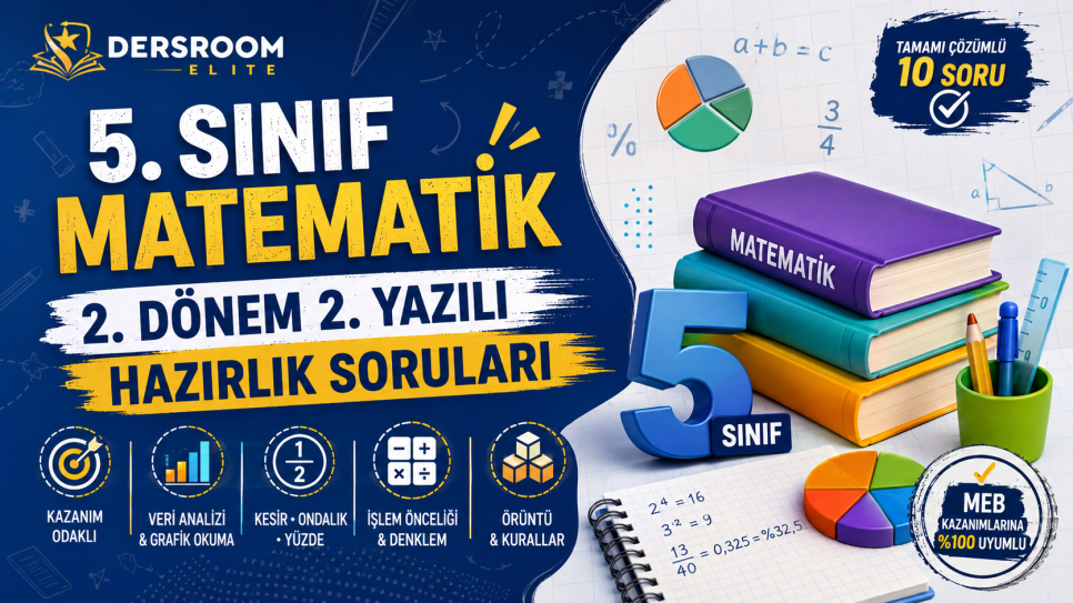 5. Sınıf Matematik 2. Dönem 2. Yazılı Hazırlık PDF | Kitap Kurdu