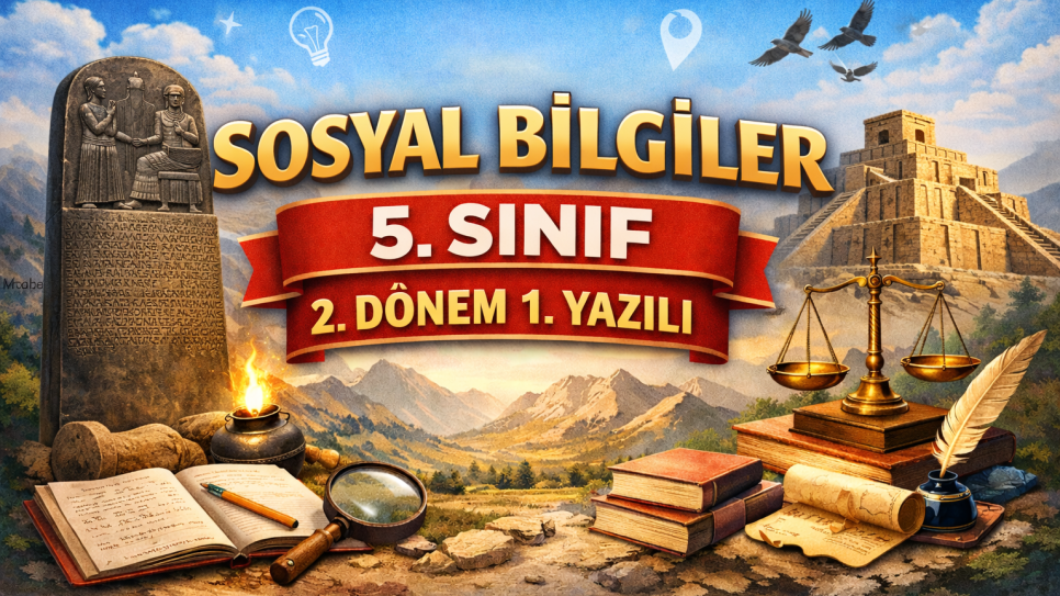 5. Sınıf Sosyal Bilgiler 2. Dönem 1. Yazılı Hazırlık PDF’leri | Ücretsiz Test ve Soru Bankası | Kitap Kurdu