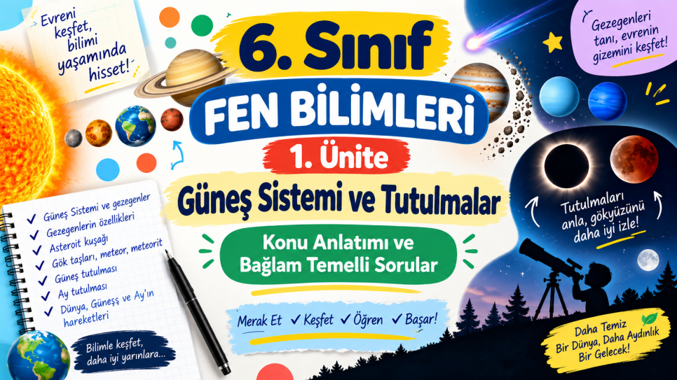 6. Sınıf Fen Bilimleri 1. Ünite Bağlam Temelli Sorular ve LEC Örnekleri | Kitap Kurdu