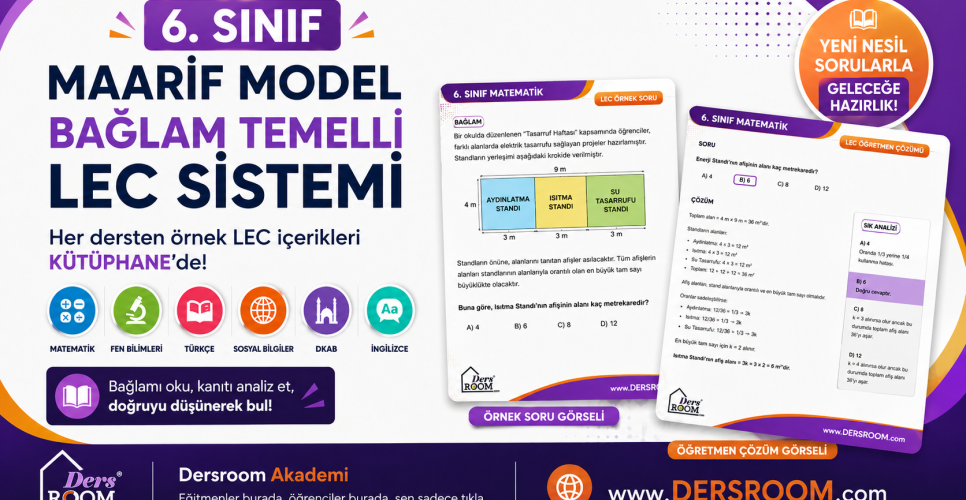 6. Sınıf LEC Örnekleri Maarif Modeli Uyumlu • Bağlam Temelli • Yeni Nesil Öğrenme Sistemi | Kitap Kurdu