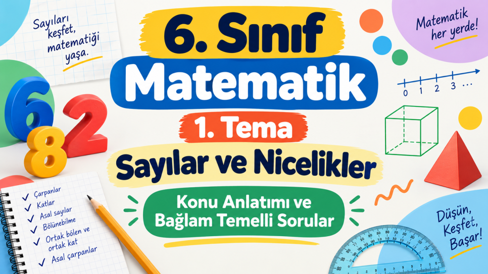 6. Sınıf Matematik 1. Tema Bağlam Temelli Sorular ve LEC Örnekleri | Kitap Kurdu