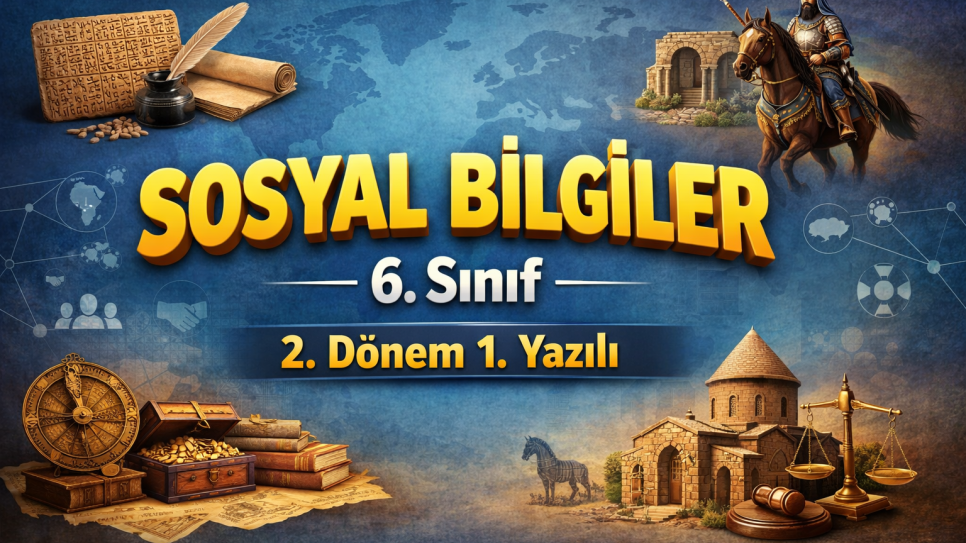 6. Sınıf Sosyal Bilgiler 2. Dönem 1. Yazılı Hazırlık PDF’leri | Ücretsiz Test ve Soru Bankası | Kitap Kurdu