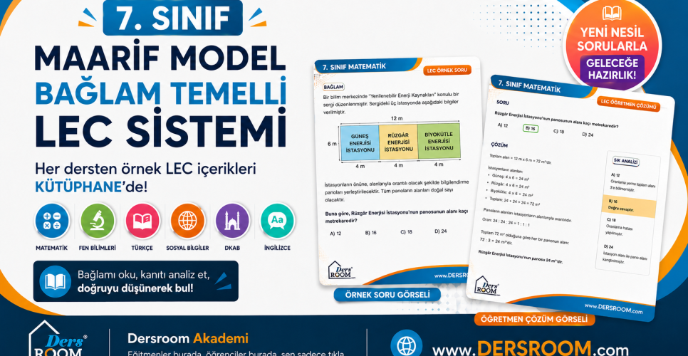 7. Sınıf LEC Örnekleri Maarif Modeli Uyumlu • Bağlam Temelli • Yeni Nesil Öğrenme Sistemi | Kitap Kurdu