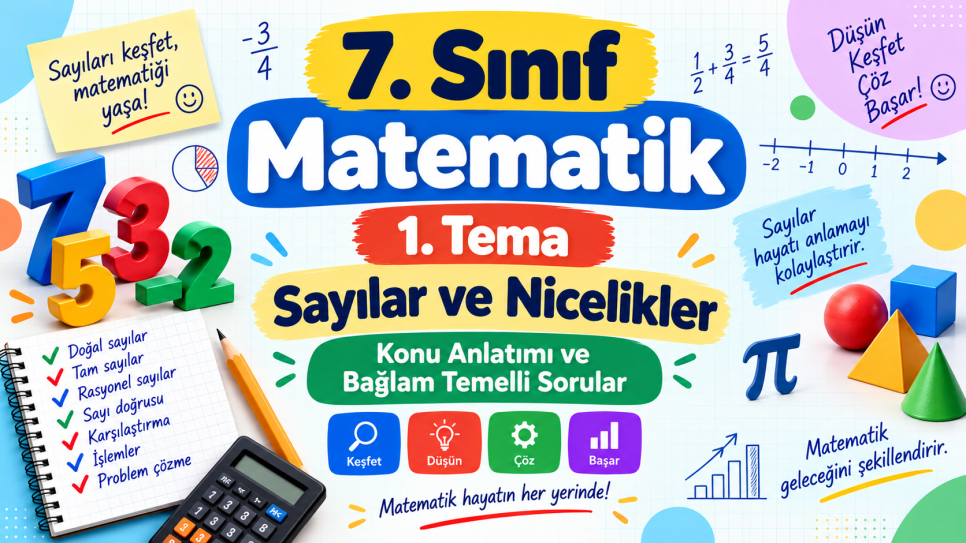 7. Sınıf Matematik 1. Tema Bağlam Temelli Sorular ve LEC Örnekleri | Kitap Kurdu