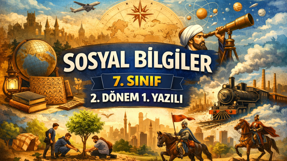 7. Sınıf Sosyal Bilgiler 2. Dönem 1. Yazılı Hazırlık PDF’leri | Ücretsiz Test ve Soru Bankası | Kitap Kurdu