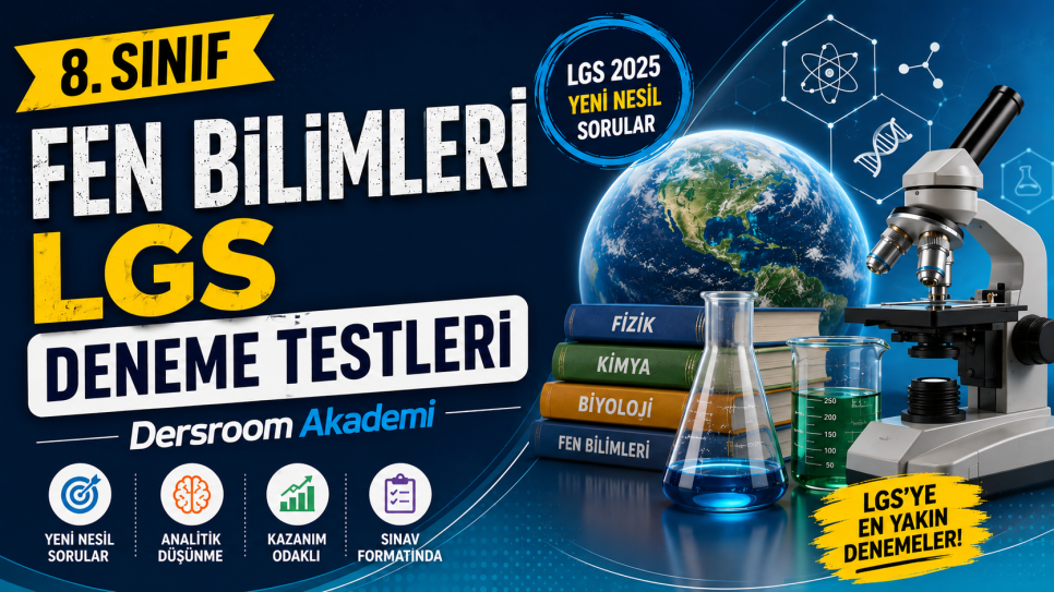 8. Sınıf Fen Bilimleri LGS Deneme Testleri PDF – Yeni Nesil Sorular | Kitap Kurdu
