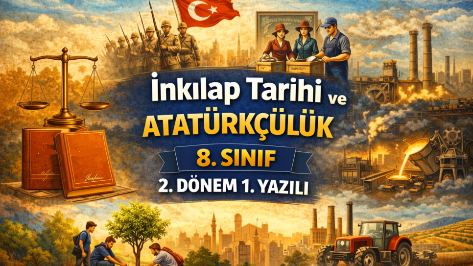 8. Sınıf İnkılap Tarihi ve Atatürkçülük 2. Dönem 1. Yazılı Hazırlık PDF’leri | Ücretsiz Test ve Soru Bankası | Kitap Kurdu