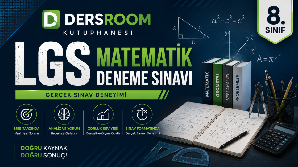 8. Sınıf Matematik LGS Deneme Testleri PDF – Yeni Nesil Sorular | Kitap Kurdu