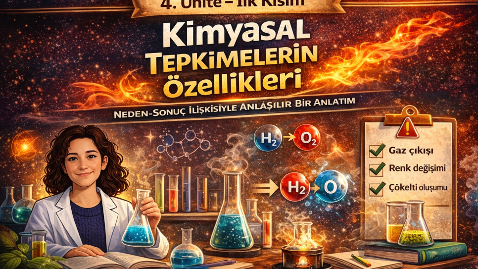 8.sınıf 4.ünite Kimyasal Tepkimeler( ilk kısım) | Kitap Kurdu