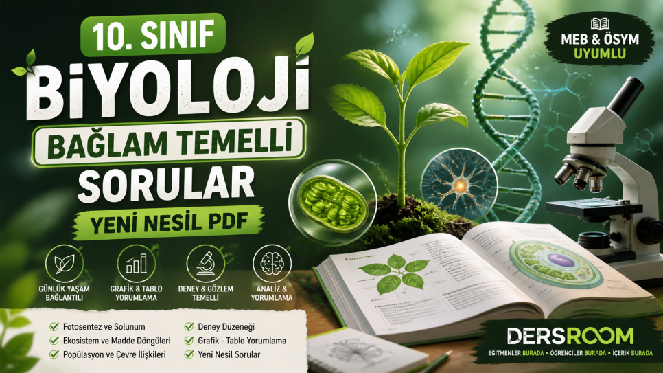 Bağlam Temelli Biyoloji Soruları – 10. Sınıf Yeni Nesil PDF | Kitap Kurdu