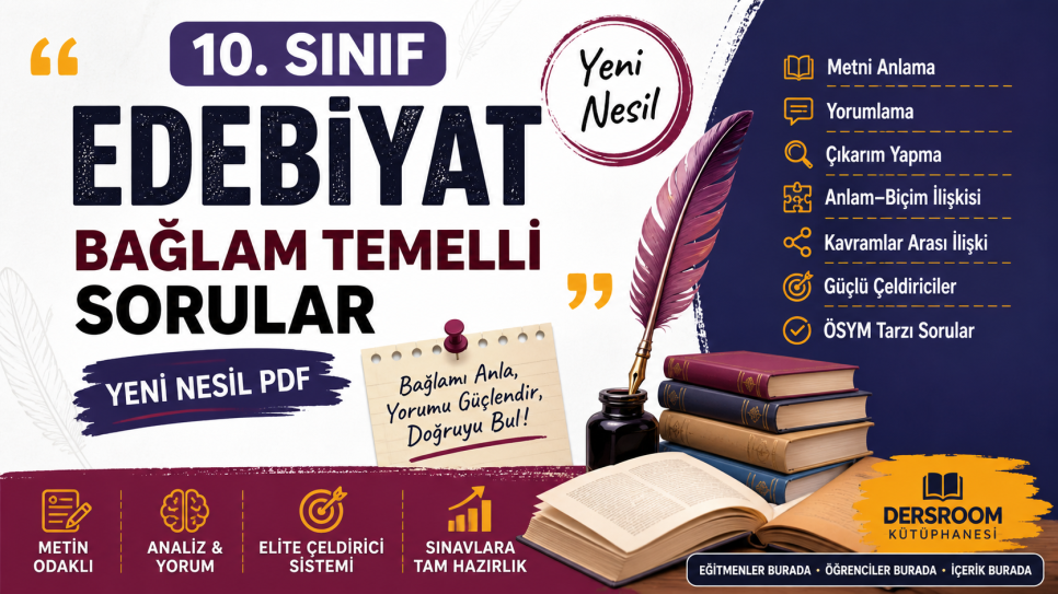 Bağlam Temelli Edebiyat Soruları – 10. Sınıf Yeni Nesil PDF | Kitap Kurdu
