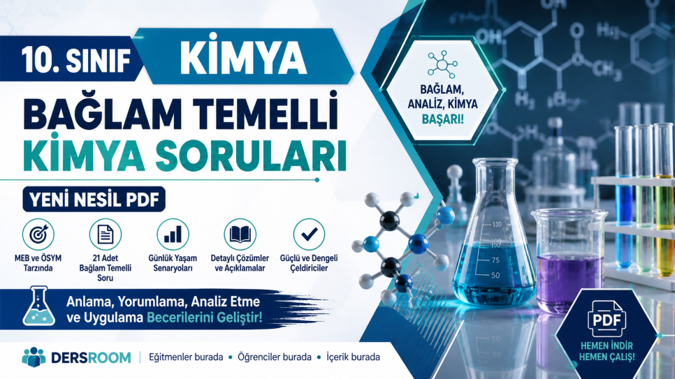 Bağlam Temelli Kimya Soruları – 10. Sınıf Yeni Nesil PDF | Kitap Kurdu