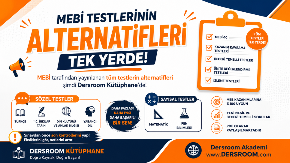 MEBİ Testlerinin Alternatifleri PDF | LGS  | Kitap Kurdu